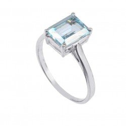 Redgem 925 Silver Ring for Women Natural Sky Blue Topaz 7X9 MM Rectangle redgem 925 silver ring for women and girls natural sky blue topaz 6x8 mm oval jarg24 women's fashion redgem 925 silver ring for women and girls gemstone natural sky blue topaz 6x8 mm oval redgem 987