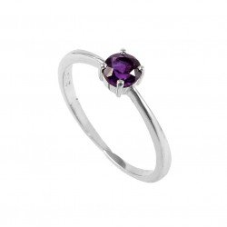 Redgem 925 Silver Ring for Women and Girls Natural Amethyst Purple 5 MM Round Redgem 925 Silver Ring for Women and Girls Natural Amethyst Purple 5 MM Round