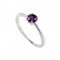 Redgem 925 Silver Ring for Women and Girls Natural Amethyst Purple 5 MM Round