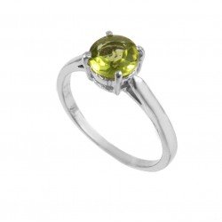 Redgem 925 Silver Ring for Women and Girls Natural Peridot Green 7 MM Round redgem sterling silver ring for women natural peridot green 7 mm triangle jarg416 women's fashion redgem sterling silver ring for women natural peridot green 7 mm triangle redgem 1596