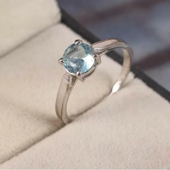 redgem 925 silver ring for women and girls natural aquamarine blue 7 mm round jarg158 women's fashion redgem 925 silver ring for women and girls natural aquamarine blue 7 mm round redgem 1102