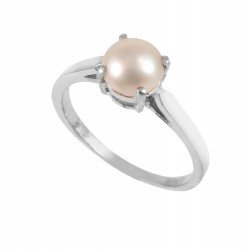 Redgem 925 Silver Ring for Women and Girls Cultured Pearl  7 MM Round Redgem 925 Silver Ring for Women and Girls Cultured Pearl  7 MM Round