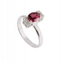 Redgem 925 Silver Ring for Women and Girls Natural Garnet Pink 5X7 MM Oval Redgem 925 Silver Ring for Women and Girls Natural Garnet Pink 5X7 MM Oval