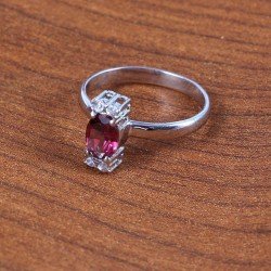Redgem 925 Silver Ring for Women and Girls Natural Garnet Pink 5X7 MM Oval Redgem 925 Silver Ring for Women and Girls Natural Garnet Pink 5X7 MM Oval