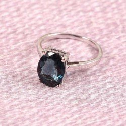 Redgem 925 Silver Ring for Women and Girls Natural London Blue Topaz 8X10 MM Oval Redgem 925 Silver Ring for Women and Girls Natural London Blue Topaz 8X10 MM Oval