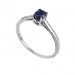 Redgem 925 Silver Ring for Girls and Women Natural Blue Sapphire 4X6 MM Oval redgem 925 silver ring for women natural amethyst purple 5 mm round jarg275 women's fashion redgem 925 silver ring for women natural amethyst purple 5 mm round redgem 1461