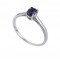 Redgem 925 Silver Ring for Girls and Women Natural Blue Sapphire 4X6 MM Oval