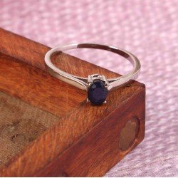 Redgem 925 Silver Ring for Girls and Women Natural Blue Sapphire 4X6 MM Oval redgem 925 silver ring for women natural amethyst purple 5 mm round jarg275 women's fashion redgem 925 silver ring for women natural amethyst purple 5 mm round redgem 1461