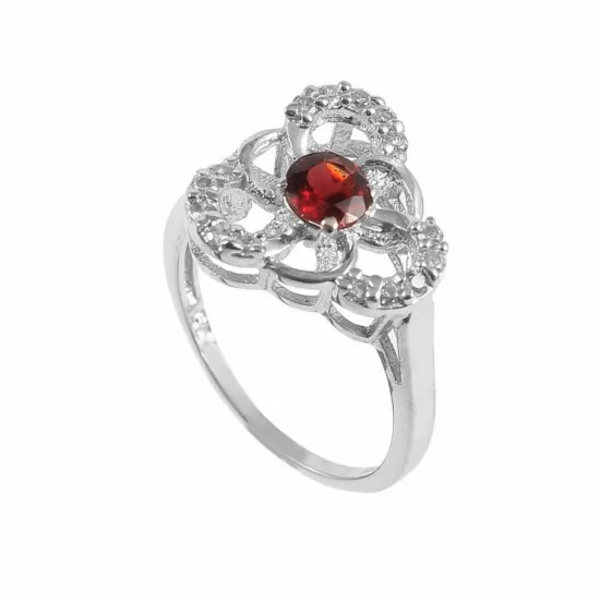 redgem 925 silver ring for women precious gem natural garnet red 5 mm round jarg173 women's fashion redgem 925 silver ring for women precious gem natural garnet red 5 mm round redgem 1115