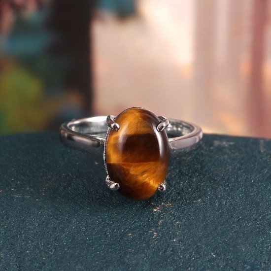 redgem sterling silver ring for women natural tiger eye 9x13 mm oval jarg180 women's fashion redgem sterling silver ring for women natural tiger eye 9x13 mm oval redgem 1367