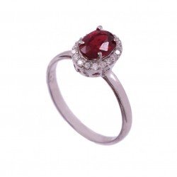 Redgem 925 Silver Ring for Women Natural Ruby Red 5X7 MM Oval redgem 925 silver ring for girls and women natural garnet red 6x8 mm oval jarg22 women's fashion redgem 925 silver ring for girls and women natural garnet red 6x8 mm oval redgem 985