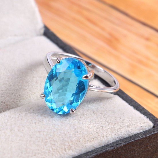 swiss blue topaz 10x14mm oval ring in 925 sterling silver for women – redgem jarg190 women's fashion swiss blue topaz 10x14mm oval ring in 925 sterling silver for women | redgem redgem 1377
