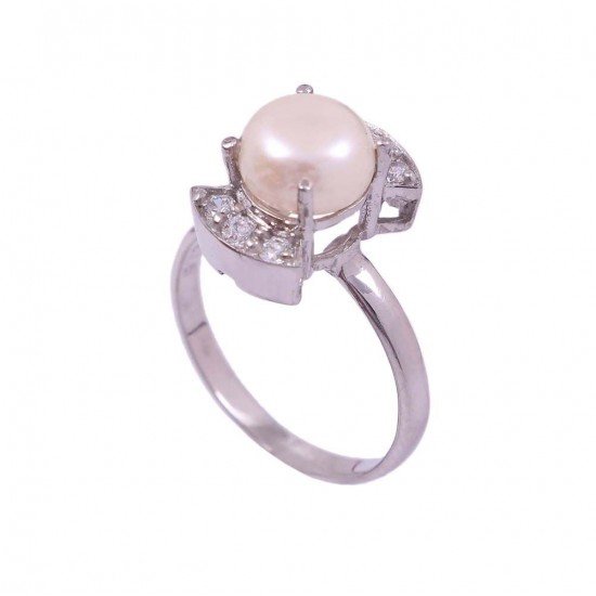 redgem 925 silver ring for women precious cultured pearl 8 mm round jarg2 women's fashion redgem 925 silver ring for women precious cultured pearl 8 mm round redgem 966