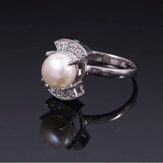 redgem 925 silver ring for women precious cultured pearl 8 mm round jarg2 women's fashion redgem 925 silver ring for women precious cultured pearl 8 mm round redgem 966