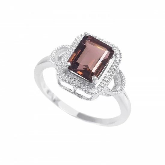 redgem 925 silver ring for women natural smoky quartz brown 7x9 mm rectangle jarg213 women's fashion redgem 925 silver ring for women natural smoky quartz brown 7x9 mm rectangle redgem 1400