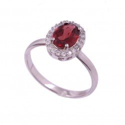 Redgem 925 Silver Ring for Girls and Women Natural Garnet Red 6X8 MM Oval redgem 925 silver ring for women natural amethyst purple 5 mm round jarg275 women's fashion redgem 925 silver ring for women natural amethyst purple 5 mm round redgem 1461
