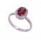 Redgem 925 Silver Ring for Girls and Women Natural Garnet Red 6X8 MM Oval