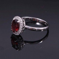 Redgem 925 Silver Ring for Girls and Women Natural Garnet Red 6X8 MM Oval Redgem 925 Silver Ring for Girls and Women Natural Garnet Red 6X8 MM Oval