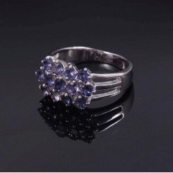 Redgem 925 Silver Ring for Girls and Women Natural Iolite Blue 3 MM Round redgem 925 silver ring for women natural amethyst purple 5 mm round jarg275 women's fashion redgem 925 silver ring for women natural amethyst purple 5 mm round redgem 1461