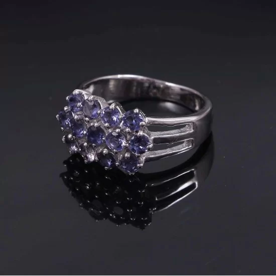 redgem 925 silver ring for girls and women natural iolite blue 3 mm round jarg23 women's fashion redgem 925 silver ring for girls and women natural iolite blue 3 mm round redgem 986