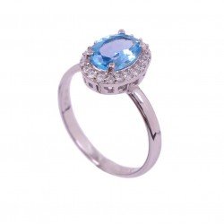 Redgem 925 Silver Ring for Women and Girls Natural Sky Blue Topaz 6X8 MM Oval redgem 925 silver stud earrings for women natural sky blue topaz 4x6 mm oval jaer273 women's fashion redgem 925 silver stud earrings for women natural sky blue topaz 4x6 mm oval redgem 1346