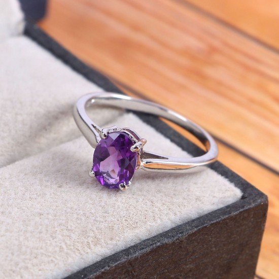 redgem 925 silver ring for women natural amethyst purple 6x8 mm oval jarg241 women's fashion redgem 925 silver ring for women natural amethyst purple 6x8 mm oval redgem 1428