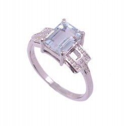 Natural Aquamarine 925 Silver Ring – Redgem Stone 6x8 MM Rectangle Blue for Women & Girls Natural Aquamarine 925 Silver Ring – Redgem Stone 6x8 MM Rectangle Blue for Women & Girls