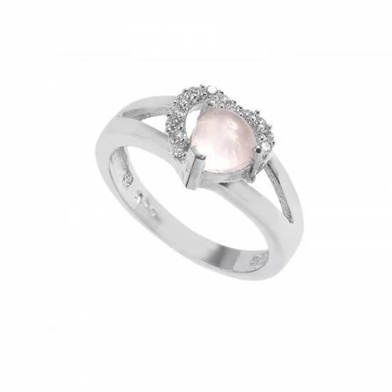 Crystal Rings | Natural Rose Quartz Oval Diamond Cut Shape Ring