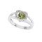 Natural Peridot 925 Silver Heart Ring – Redgem 6 MM Green for Women