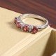 redgem sterling silver ring for women natural garnet red 4 mm round jarg286 women's fashion redgem sterling silver ring for women natural garnet red 4 mm round redgem 1472