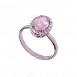 Redgem 925 Silver Ring for Women Natural Tourmaline Pink 6X8 MM Oval redgem 925 silver ring for women and girls natural tourmaline pink 7 mm round jarg155 women's fashion redgem 925 silver ring for women and girls natural tourmaline pink 7 mm round redgem 1101