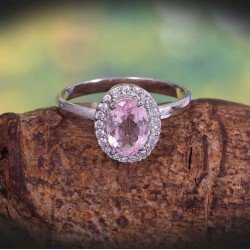 Redgem 925 Silver Ring for Women Natural Tourmaline Pink 6X8 MM Oval redgem 925 silver ring for women and girls natural tourmaline pink 7 mm round jarg155 women's fashion redgem 925 silver ring for women and girls natural tourmaline pink 7 mm round redgem 1101