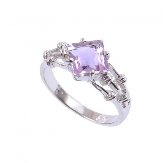 redgem sterling silver ring for women natural amethyst purple 8 mm square jarg292 women's fashion redgem sterling silver ring for women natural amethyst purple 8 mm square redgem 1478