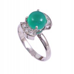 Redgem 925 Silver Ring for Women Natural Onyx Green 8 MM Round Redgem 925 Silver Ring for Women Natural Onyx Green 8 MM Round