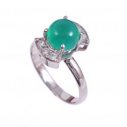 Redgem 925 Silver Ring for Women Natural Onyx Green 8 MM Round redgem 925 silver ring for women natural onyx green 12x16 mm rectangle jarg257 women's fashion redgem 925 silver ring for women natural onyx green 12x16 mm rectangle redgem 1444