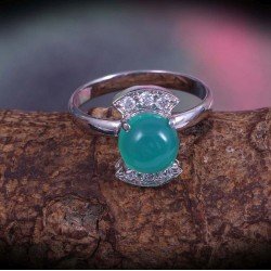 Redgem 925 Silver Ring for Women Natural Onyx Green 8 MM Round redgem 925 silver ring for women natural onyx green 12x16 mm rectangle jarg257 women's fashion redgem 925 silver ring for women natural onyx green 12x16 mm rectangle redgem 1444