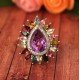 redgem sterling silver ring for women natural amethyst purple 10x14 mm pear jarg304 women's fashion redgem sterling silver ring for women natural amethyst purple 10x14 mm pear redgem 1490