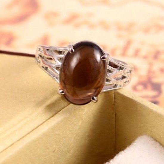 redgem 925 silver ring for women natural smoky quartz brown 10x14 mm oval jarg313 women's fashion redgem 925 silver ring for women natural smoky quartz brown 10x14 mm oval redgem 1499