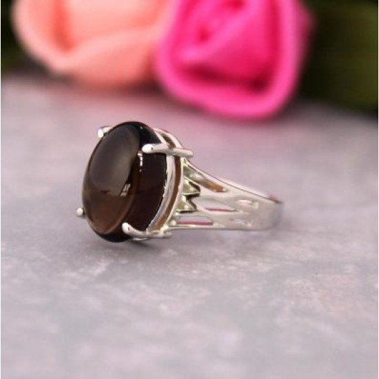 redgem 925 silver ring for women natural smoky quartz brown 10x14 mm oval jarg313 women's fashion redgem 925 silver ring for women natural smoky quartz brown 10x14 mm oval redgem 1499