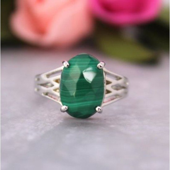 redgem 925 silver ring for women natural malachite green 10x14 mm oval jarg315 women's fashion redgem 925 silver ring for women natural malachite green 10x14 mm oval redgem 1501