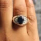 redgem sterling silver ring for women natural blue sapphire 8x10 mm oval jarg318 women's fashion redgem sterling silver ring for women natural blue sapphire 8x10 mm oval redgem 1504