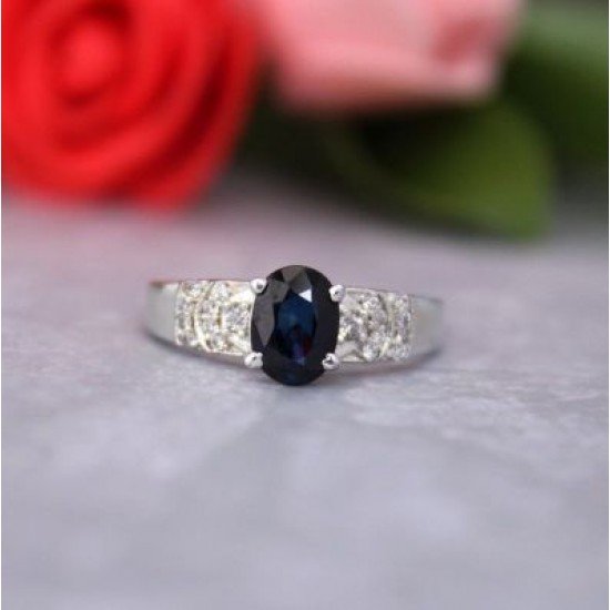 redgem sterling silver ring for women natural blue sapphire 5x7 mm oval jarg322 women's fashion redgem sterling silver ring for women natural blue sapphire 5x7 mm oval redgem 1508