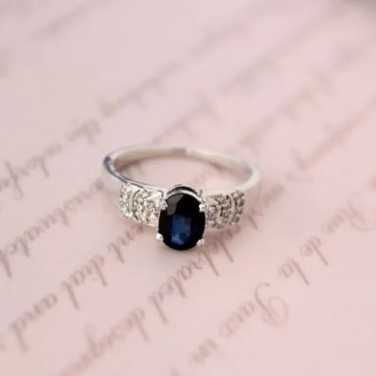 redgem sterling silver ring for women natural blue sapphire 5x7 mm oval jarg322 women's fashion redgem sterling silver ring for women natural blue sapphire 5x7 mm oval redgem 1508