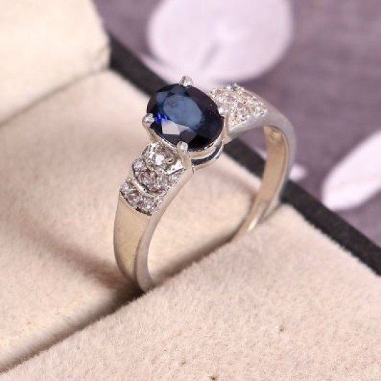 redgem sterling silver ring for women natural blue sapphire 5x7 mm oval jarg322 women's fashion redgem sterling silver ring for women natural blue sapphire 5x7 mm oval redgem 1508