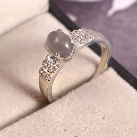 redgem sterling silver ring for women natural moonstone grey 5x7 mm oval jarg328 women's fashion redgem sterling silver ring for women natural moonstone grey 5x7 mm oval redgem 1514