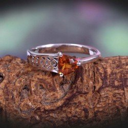 Redgem 925 Silver Ring for Women Natural Citrine Yellow 6 MM Trillion Redgem 925 Silver Ring for Women Natural Citrine Yellow 6 MM Trillion