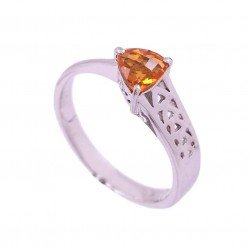 Redgem 925 Silver Ring for Women Natural Citrine Yellow 6 MM Trillion redgem 925 silver ring for women and girls natural citrine yellow 9x11 mm oval jarg52 women's fashion redgem 925 silver ring for women and girls natural citrine yellow 9x11 mm oval redgem 1014