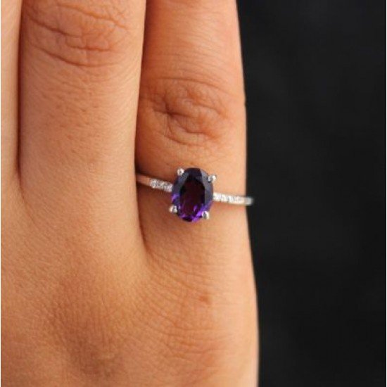 redgem 925 silver ring for women natural amethyst purple 6x8 mm oval jarg335 women's fashion redgem 925 silver ring for women natural amethyst purple 6x8 mm oval redgem 1521