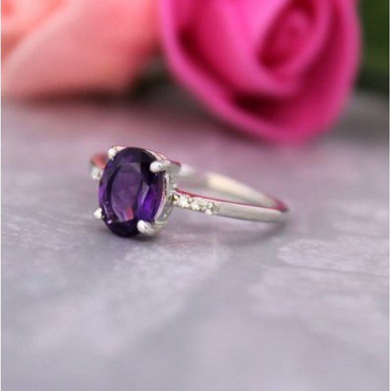 redgem 925 silver ring for women natural amethyst purple 6x8 mm oval jarg335 women's fashion redgem 925 silver ring for women natural amethyst purple 6x8 mm oval redgem 1521