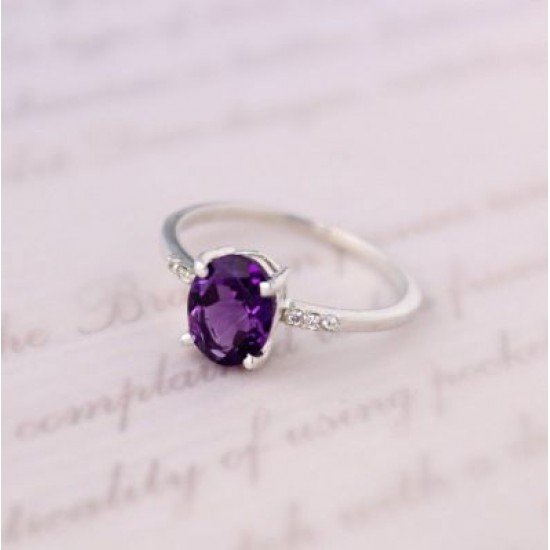 redgem 925 silver ring for women natural amethyst purple 6x8 mm oval jarg335 women's fashion redgem 925 silver ring for women natural amethyst purple 6x8 mm oval redgem 1521